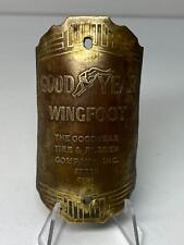 antique Goodyear WINGFOOT bicycle head badge tag emblem picture