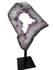 Large Amethyst Druzy Crystal 20” Tall Ring Portal Geode on Stand Brazil 7.3lbs picture