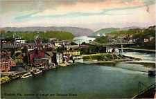 Junction of Lehigh & Delaware Rivers Easton PA Divided Postcard c1907-09 picture