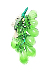 Vintage Green Glass Grapes Bunch Cluster Wired Mid Century MCM 1960s Fruit picture