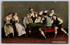 c1910s THE OBERAMERGAUER Germany Traditional Outfits Flirting Antique Postcard picture