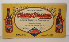 Rare 1920s Old Vintage Cherry Blossoms Bottle Soda Advertising Card Newton Iowa picture