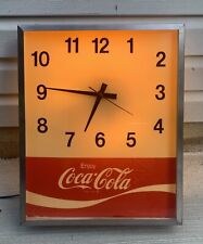 Vintage Swihart Enjoy Coca Cola Clock Light Up  Soda Pop Coke SEE VIDEO picture