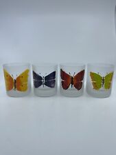 VTG Dartington Design Butterfly Frosted Bar Cordial Tumbler Glasses Cups picture