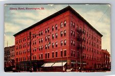 Bloomington IL-Illinois, Illinois Hotel, Advertising, Vintage c1910 Postcard picture