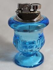 Vintage Blue Art Glass Pressed Glass Lighter Excellent  picture