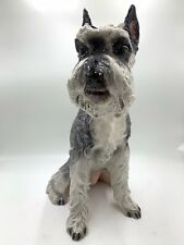 The Townsends Ceramics Schnauzer Dog Statue Life Like Sized Signed Vintage 1977 picture
