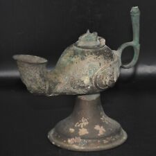 Ancient Medieval Islamic Seljuk Period Bronze Oil Lamp Circa 12th Century AD picture