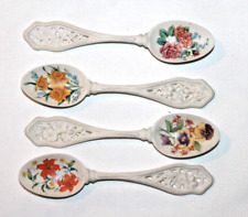 Vintage 80’s Avon Collectibles American Favorites 4 Floral Porcelain Spoons picture