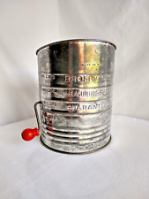 VTG Hand Held and Crank Bromwell's Metal 5 Cup Measuring Sifter Made In USA picture
