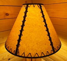 Rustic Double Laced Oiled Kraft Lamp Shade - 18