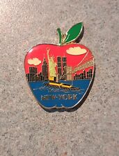 New York Apple Magnet Enamel Collectible Souvenir Twin Towers picture