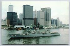 USS Bowen FF-1079 Naval Ship Atlantic Fleet Chrome Postcard picture