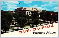 Prescott Arizona Yavapai County Court House Streetview Chrome UNP Postcard picture