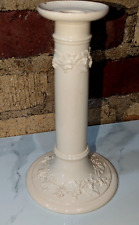 Antique Wedgwood Candle Stick Queens Ware Etruria Embossed Cream Ware 8