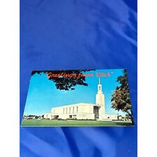 Greetings from Utah LDS Mormon Tabernacle postcard chrome back picture