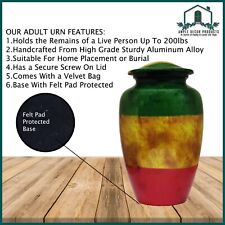 Elegant Cremation Urns for Human Ashes - Memorial African Flag Urn with Bag picture