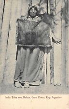 GRAN CHACO, ARGENTINA ~ TOBA INDIAN MAN WITH SUITCASE POSING ~ c 1902 picture