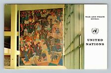 NYC NY-New York, United Nations War And Peace Mural, c1964 Vintage Postcard picture