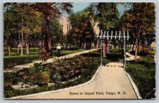 Scene In Island Park, Fargo North Dakota ND Postcard picture