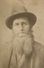 CDV Photo of Working Class Victorian Era Man With Beard picture