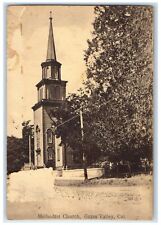c1910's Methodist Church Building Tower View Grass Valley California CA Postcard picture
