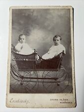 1880s Wicker Stroller Pram Kids GRAND ISLAND Nebraska Cabinet Photo LESCHINSKY picture