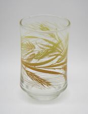 Vintage Libbey Wheat Pattern Juice Glass Tumbler Orange & Yellow MCM 3-5/8