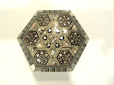 Vintage Egyptian Mosaic Inlaid-Mother Of Pearl Jewelry Box.  USED picture