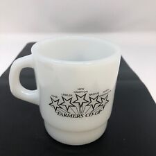Termocrisa Vintage White Milk Glass Mug Farmers CO-OP Advertising Marked #27 picture