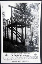 DOWNIEVILLE CA~1930's ANCIENT GALLOWS and MARKER in Courtyard~ FRASHERS RPPC picture
