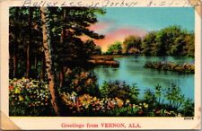 Greetings From Vernon, AL Alabama Vintage Postcard PM 1942 #2 picture