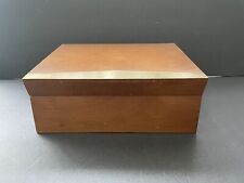 MCM walnut humidor/storage box brass trim Decatur picture