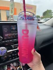 Dunkin' Summer 2024 Ombre Plastic Insulated 24oz Tumbler PINK picture