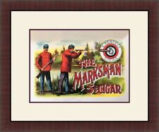 The Marksman - Rifle Sportsman, Cigar Box Label Art Repro 1900's Custom Framed picture