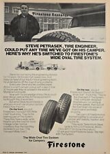 1972 VINTAGE PRINT AD - FIRESTONE WIDE OVAL TIRE AD - STEVE PETRASEK TIRE ENGINR picture