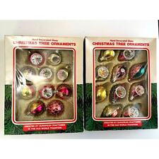 Vintage Commodore Christmas Indent teardrop Starbust glass Ornaments 2 boxes  picture