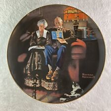 EVENING'S EASE Plate Rockwell's Light Campaign Series Norman Rockwell #4 Reading picture