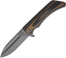 Ka-Bar Mark 98 Liner Lock Knife Black Brown G10 Handle Plain Black Blade 3066 picture