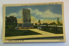 Vintage Linen Postcard ~ Kensington Runestone Monument ~ Alexandria Minnesota MN picture