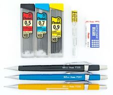 Pentel Sharp Mechanical Drafting Pencils Set 0.5 0.7 0.9mm Lead & Erasers Lot picture