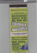 Matchbook Cover Earn An Excellent Living As A Trained Real Estate Agent picture