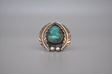 Vintage Navajo Sterling  Ring - Turquoise Signed Sun Boy Size 4 picture