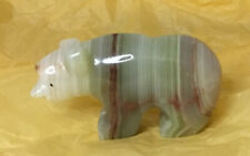 4.5” Polished Stone GRIZZLY BEAR Carved Figurine picture