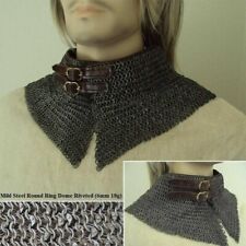 Mild Steel Riveted Chainmail Aventail Armour-6mm Blackned-SCA Quality picture