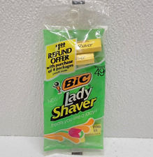 Vintage Bic Lady Shaver Package of 2 Yellow Razor - New NOS - TV Movie Prop picture
