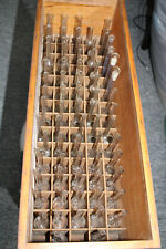 72 ANTIQUE GLASS BABCOCK TEST BOTTLES ORIGINAL WOODEN CASE 7+TYPES K NAFIS USA picture