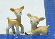 PAIR Deer Fawn Vintage Ceramic Figurine Japan Adorable picture