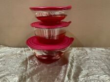 New Tupperware Beautiful Acrylic Illusions Elegant Serving Bowls in Red Color picture