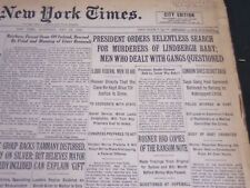 1932 MAY 14 NEW YORK TIMES - SEARCH FOR MURDERES OF LINBERGH BABY - NT 6183 picture